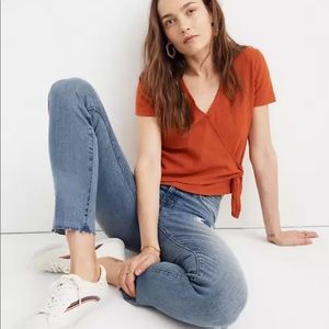 Madewell Texture & Thread Wrap-Tie Top